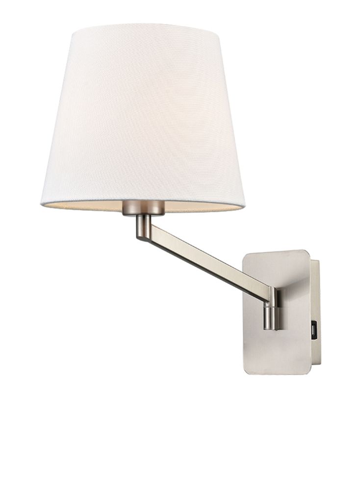 Blyton swing arm wall light with USB