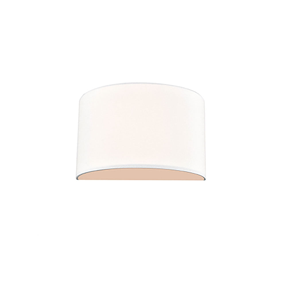 Casey Flush Half Shade Wall Light with Off-White Linen Shade (Top & Base Diffusers)