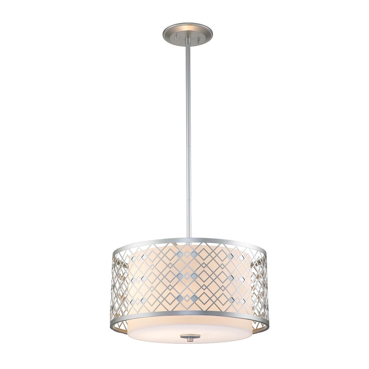 Ziggy 2lt Medium Pendant - Lacquered Silver
