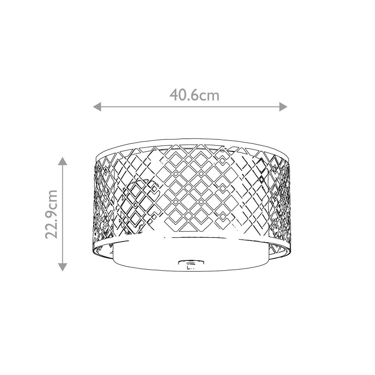 Ziggy 2lt Medium Flush - Lacquered Silver