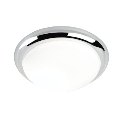 Modern 335mm Chrome Ceiling Light with Matt White Glass (Wall Mountable)
